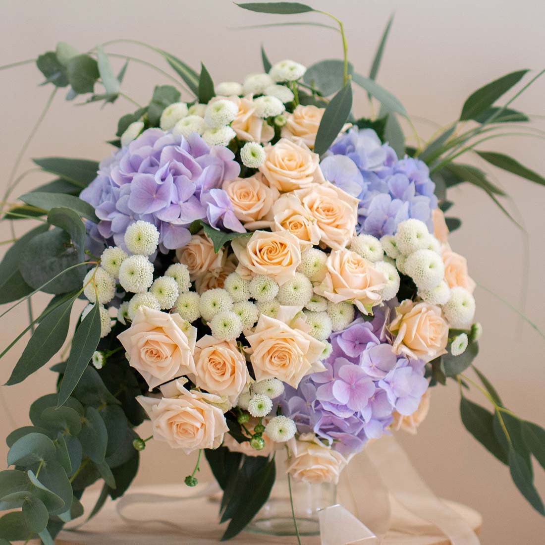 Bouquet de Créateur - Violet Parme & touche rose et beige - Fleurs créations